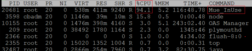 Mue_InUse process approaches 100% CPU