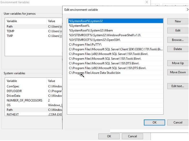 System Variables example