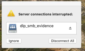 Error message pop-up displayed in MAC OS when uploading data.
