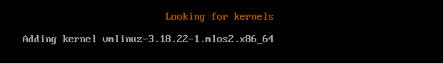 Command window showing the Kernel version being installed