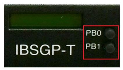 Photo of the Management push-button interface showing PB0 and PB1