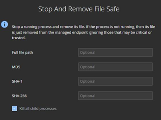 The stop and remove file safe pop-up